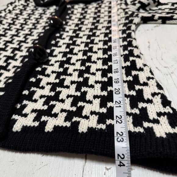 525 America Cardigan Sweater S Black And White Houndstooth Large Button Down - Picture 12 of 14